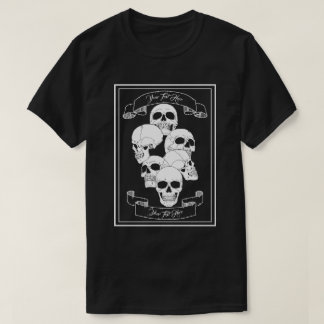 Schedels met vaandels en aanpasbare tekst Zwart T-shirt