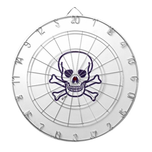 Schedels n Botten wit dartboard Dartbord (Voorkant)