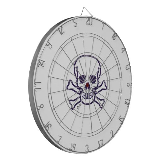 Schedels n Botten wit dartboard Dartbord (Voorkant Links)
