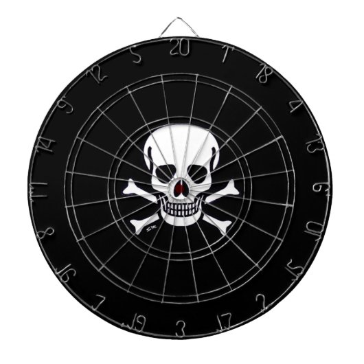 Schedels n Botten zwart dartboard Dartbord (Voorkant)