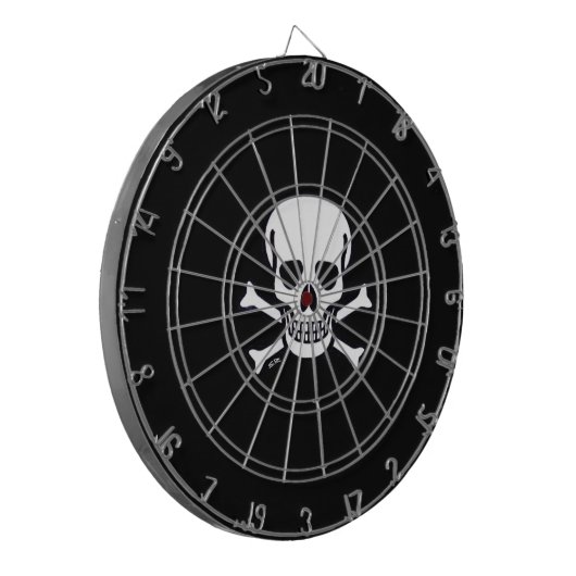 Schedels n Botten zwart dartboard Dartbord (Voorkant Links)