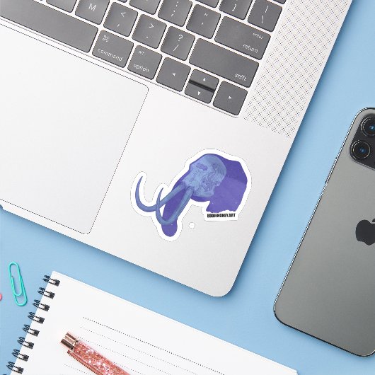 Schedels - Olifant Sticker (Laptop met iPhone)