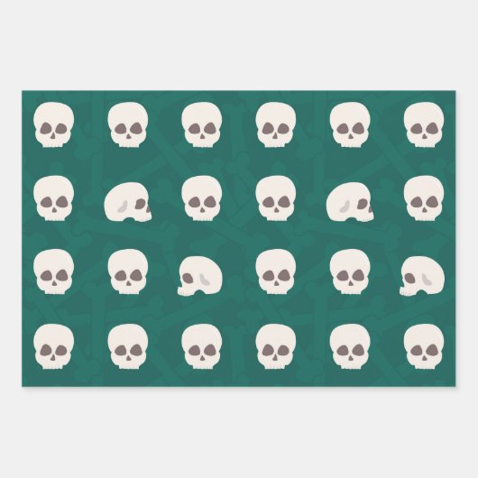 Schedels op botachtergrond inpakpapier vel (Voorkant 3)