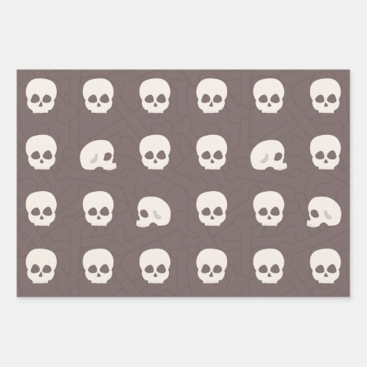 Schedels op botachtergrond inpakpapier vel (Voorkant)