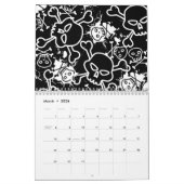 Schedels op zwart naadloos patroon.ai kalender (Mar 2026)