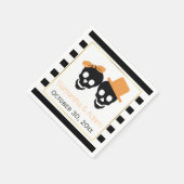 Schedels paar en strepen Halloween bruiloft Servetten (Hoek)