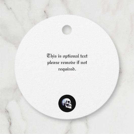 Schedels Paarse Gotische bruiloft gunst Bedankjes Labels (Achterkant)