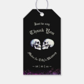Schedels Paarse Gotische bruiloft gunst Cadeaulabel (Voorkant)