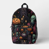 Schedels Pompoenen Zwart Gotisch Bedrukte Rugzak (Voorkant)