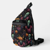 Schedels Pompoenen Zwart Gotisch Sling Bag (Rechterhoek)