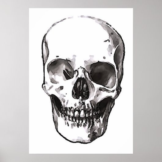 Schedels Poster Print Zwart & Wit Pop Art Posters (Voorkant)