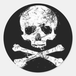 schedels ronde sticker