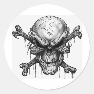 schedels ronde sticker