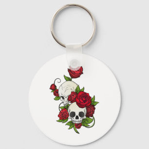 Schedels Roses Día DE Muertos Sleutelhanger