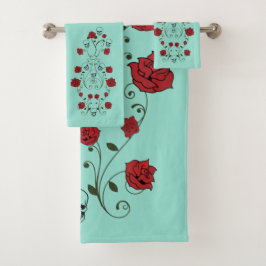 Schedels & Rozen Badhanddoekenset Teal Bad Handdoek