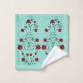 Schedels & Rozen Badhanddoekenset Teal Bad Handdoek (Wasdoekje)
