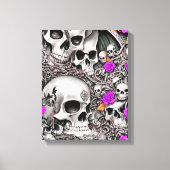 Schedels & Rozen Canvas Afdruk (Voorkant)