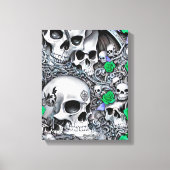 Schedels & Rozen Canvas Afdruk (Voorkant)