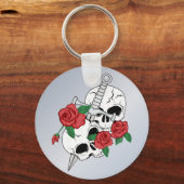 Schedels, Rozen en Dolk Sleutelhanger (Voorkant)