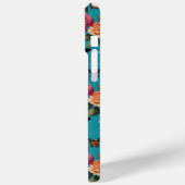 Schedels Rozen en Vlinders  Bloemen Blauwgroen Case-Mate iPhone Case (Achterkant / Links)