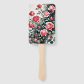 Schedels Rozen en Vlinders Goth Waterverf Handwaaier (Achterkant)
