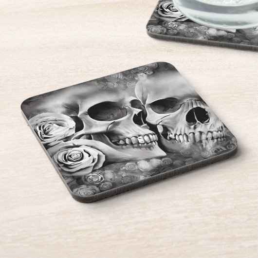 Schedels & Rozen Gotisch Bier Onderzetter (Linkerzijde)