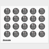 Schedels Rustieke  Krijt Rozen Stickers Labels (Vel)