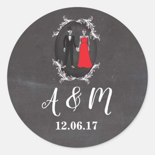 Schedels Rustieke  Skeletten Stickers Labels (Voorkant)