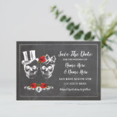 Schedels Save The Date Rustic Roses Kaart (Staand voorkant)