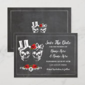 Schedels Save The Date Rustic Roses Kaart (Voorkant / Achterkant)