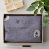 Schedels Spinnen Spinnenwebben Blauw Halloween Tissuepapier (Geschenk)