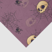 Schedels Spinnen Spinnenwebben Paarse Halloween Tissuepapier (Detail)