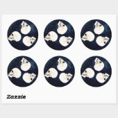 Schedels triskel ronde sticker (Vel)