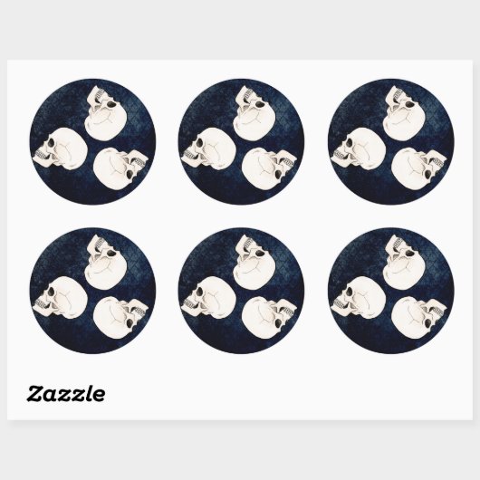 Schedels triskel ronde sticker (Vel)