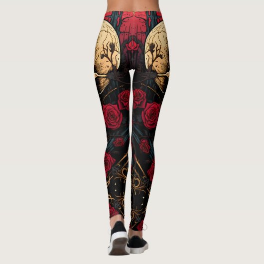 Schedels tussen de Rozen Leggings - Cool (Achterkant)