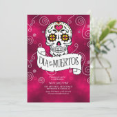 Schedels van suiker voor de Dag van de Doden, rood Kaart (Staand voorkant)