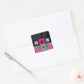 Schedels Vape Zebra Bling Vierkante Sticker (Envelop)
