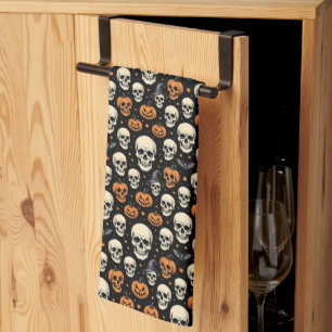 Schedels voor Halloween Theedoek