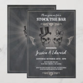 Schedels Voorraad De Bar Halloween Krijt Uitnodigi Kaart (Voorkant / Achterkant)