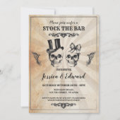 Schedels Voorraad De Bar Halloween Vintage Uitnodi Kaart (Voorkant)
