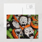 Schedels & zombies folie snoep briefkaart (Voorkant / Achterkant)
