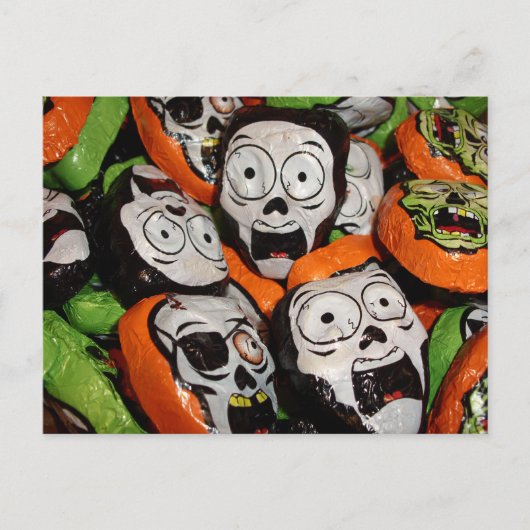 Schedels & zombies folie snoep briefkaart (Voorkant)