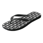 Schedels zwart-wit modern patroon teenslippers (Schuin)