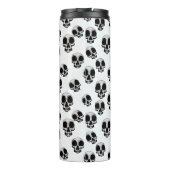 Schedels Zwart-wit Patroon thermische tumbler Thermosbeker (Achterkant)