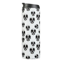 Schedels Zwart-wit Patroon thermische tumbler