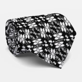 Schedels Zwart & Wit Stropdas (Opgerold)