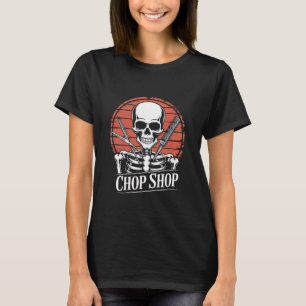 Schedelschaarzaak Kapper Skelet Haar S T-shirt