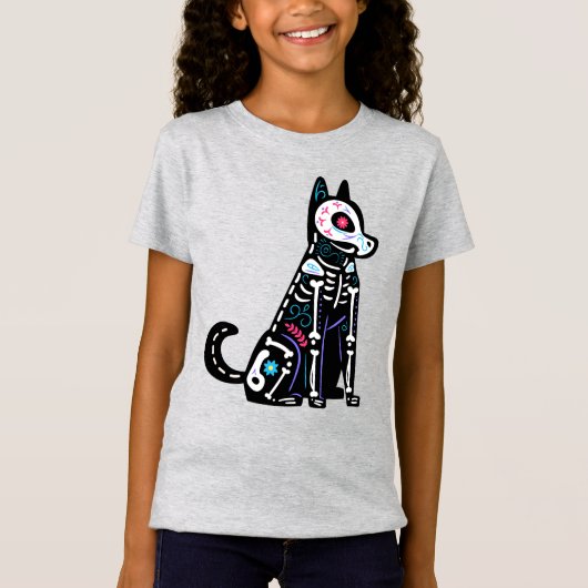 Schedelschedel Calavera Hond I T-shirt (Voorkant)
