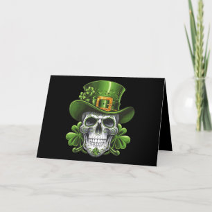 Schedelschedel St. Patrick's Day Klaver Bedankkaart