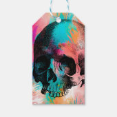 Schedelschets met kleurrijke achtergrond cadeaulabel (Voorkant)